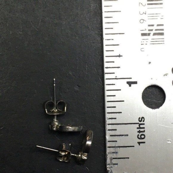 Anchor Stud Pierced Earrings Tiny Silver Black Enamel Nautical Beach Sailing - Picture 4 of 4